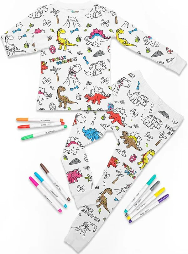 Kids Coloring Pajamas with Markers