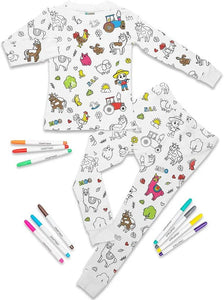 Kids Coloring Pajamas with Markers