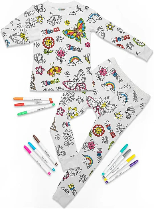 Kids Coloring Pajamas with Markers